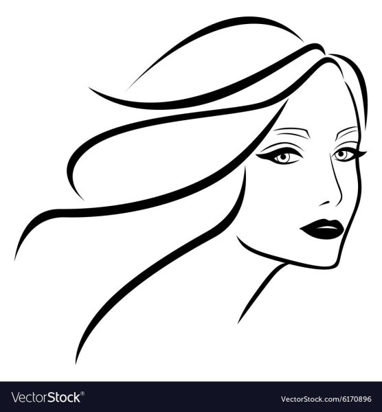 Контур женского лица