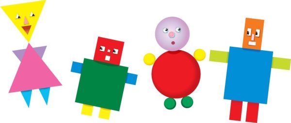 Веселые человечки из геометрических фигур