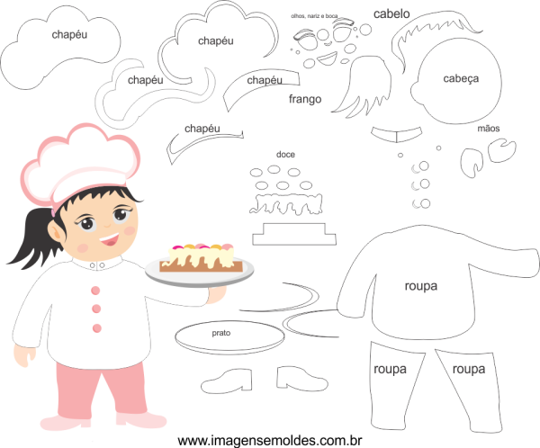 Аппликация повар шаблон