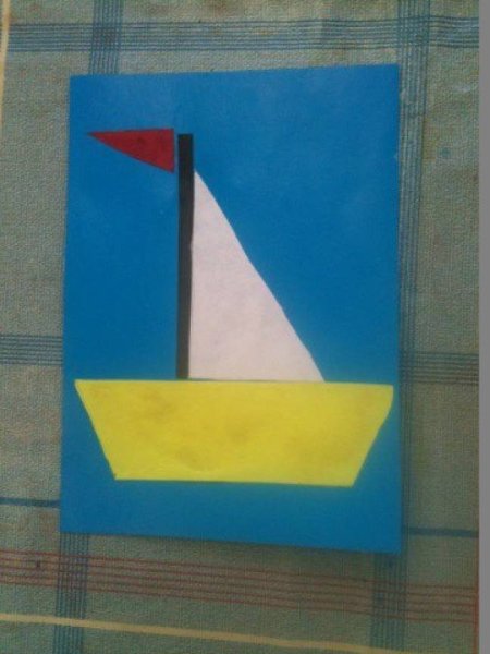 Аппликация в ДОУ средняя группа кораблик