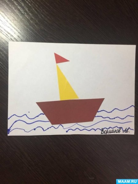 Аппликация кораблик в младшей группе