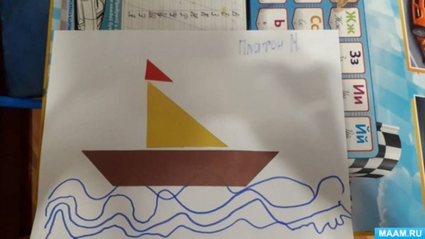 Аппликация кораблик в младшей группе