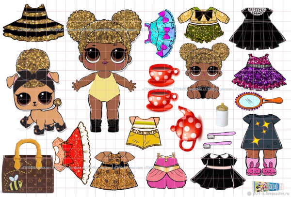 Бумажные куклы Одевашки куклы ЛОЛ