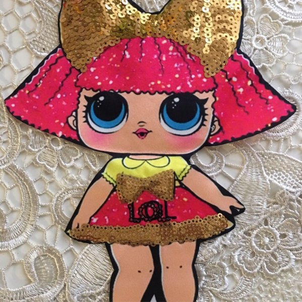Аппликация из ткани ЛОЛ