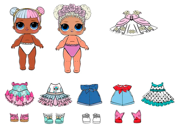 Бумажные куклы Одевашки куклы ЛОЛ