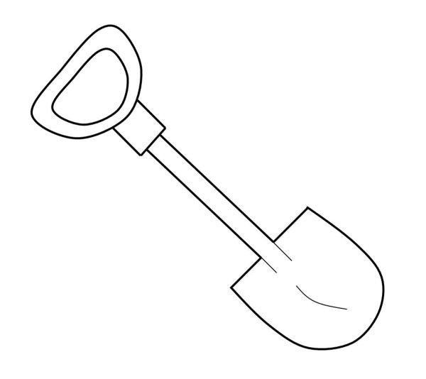 Лопата раскраска для детей