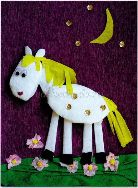 Лошадка из цветной бумаги