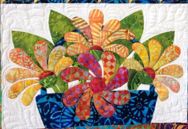 Цветы в лоскутной технике