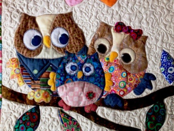 Сова квилт лоскутное шитье