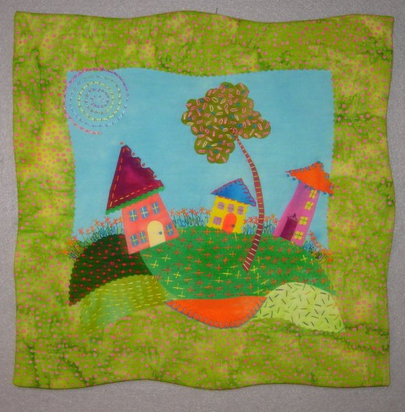 Пэчворк аппликация из ткани