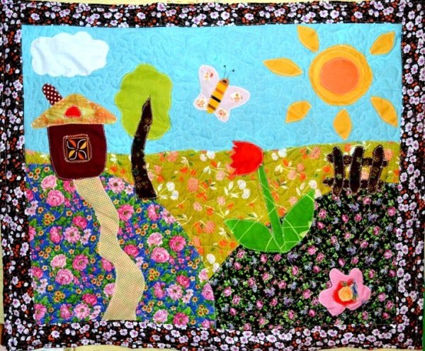 Коллаж из ткани для детей