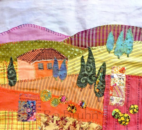 Аппликация из кусочков ткани