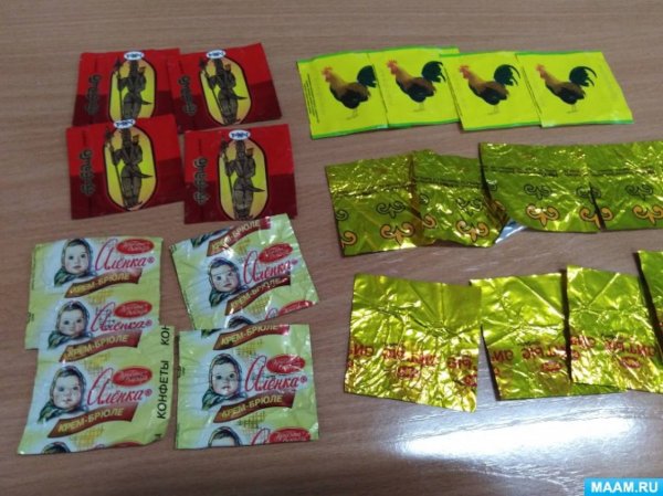 Аппликация из фантиков лоскутное одеяло