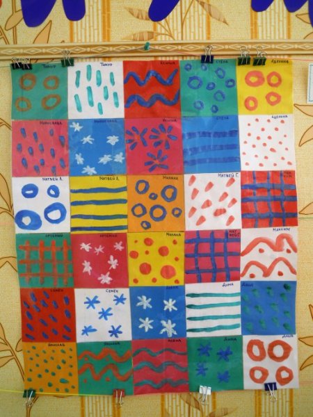 Рисование лоскутное одеяло в средней группе