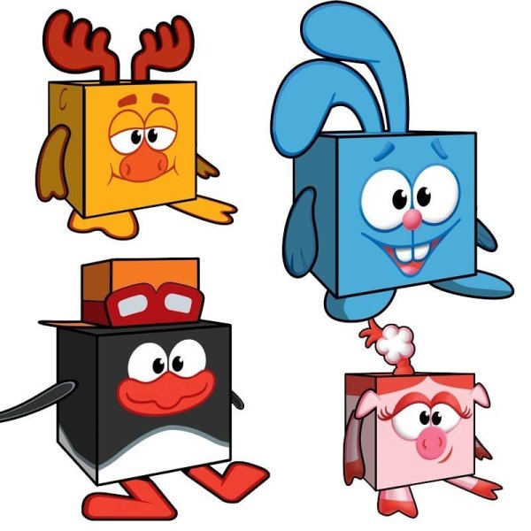 Развёртки из бумаги Смешарики