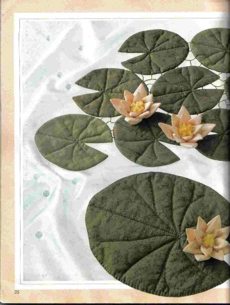 Лотос аппликация из ткани