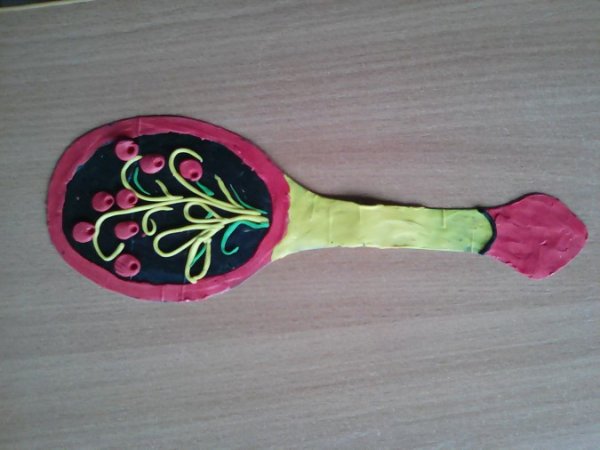 Ложка Хохлома пластилин