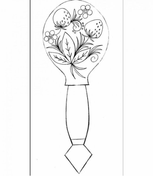 Ложка Хохлома раскраска для детей