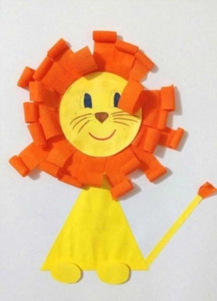 Львенок из бумаги для детей