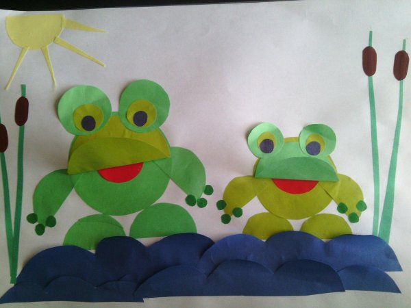 Аппликация лягушата