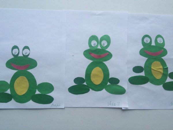 Лягушка из геометрических фигур аппликация