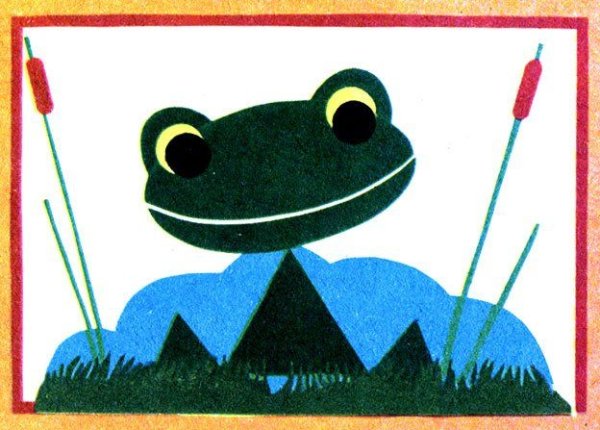 Лягушка из геометрических фигур аппликация