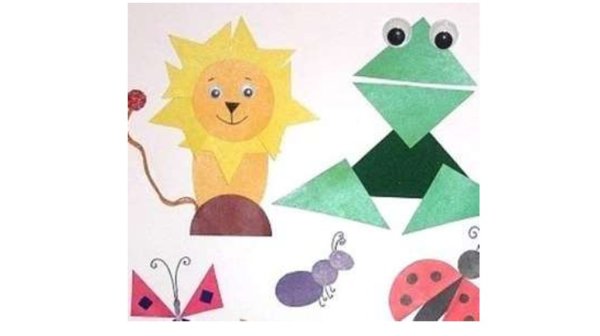 Сказочный персонаж из геометрических фигур