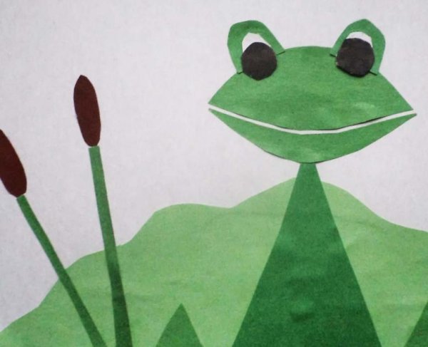 Аппликация лягушка