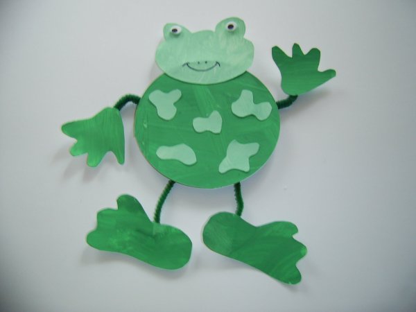 Лягушка аппликация из бумаги