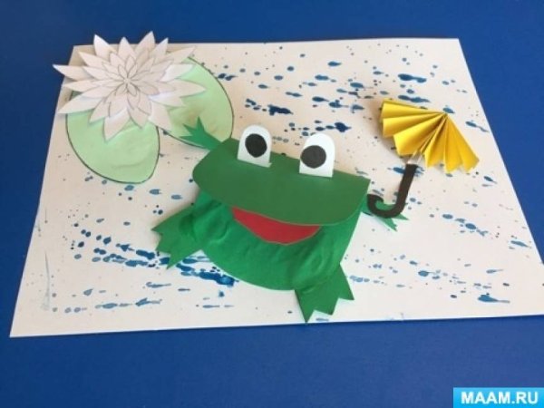 Лягушка аппликация для детей