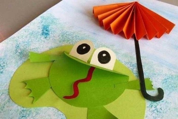 Поделка для дошкольников Лягушонок из бумаги