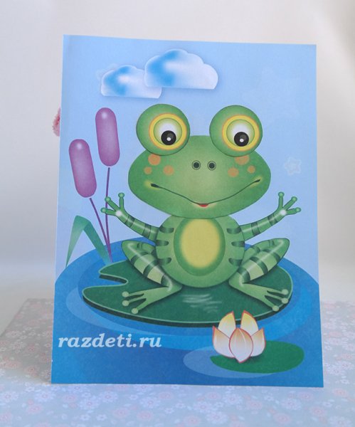 Лягушка аппликация из бумаги