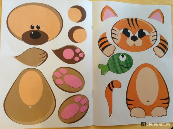 Животные аппликация для детей