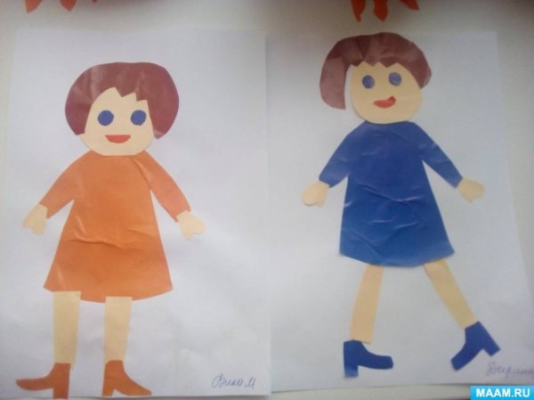 Аппликация кукла в старшей группе