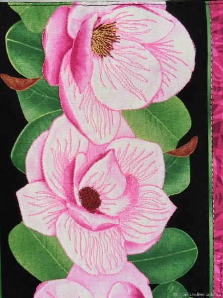 Ткань с принтом магнолии