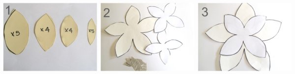 Выкройка магнолии цветок