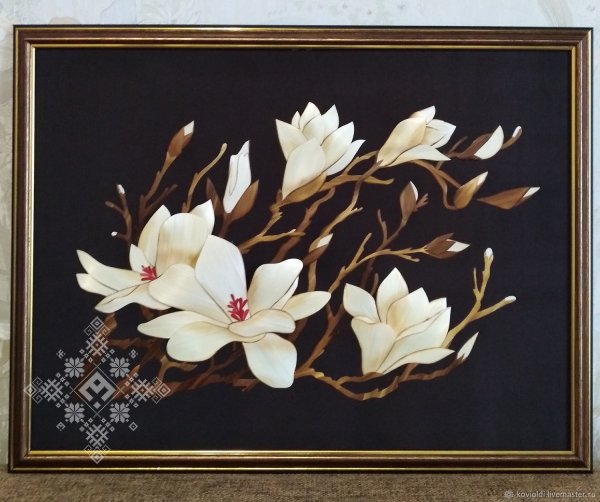 Декоративное панно из соломки