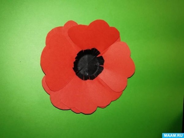 Аппликация маки из бумаги