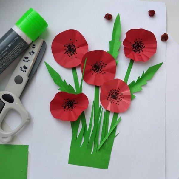 Поделка маки из бумаги