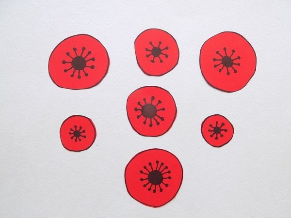 Маки из цветной бумаги для детей