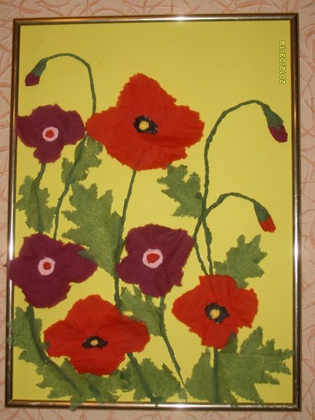 Аппликация маки в старшей группе