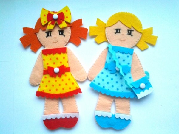 Плоскостные куклы из фетра