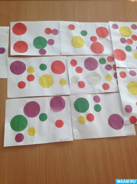 Аппликация мячик младшая группа