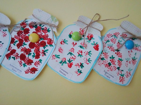 Аппликация баночка с вареньем