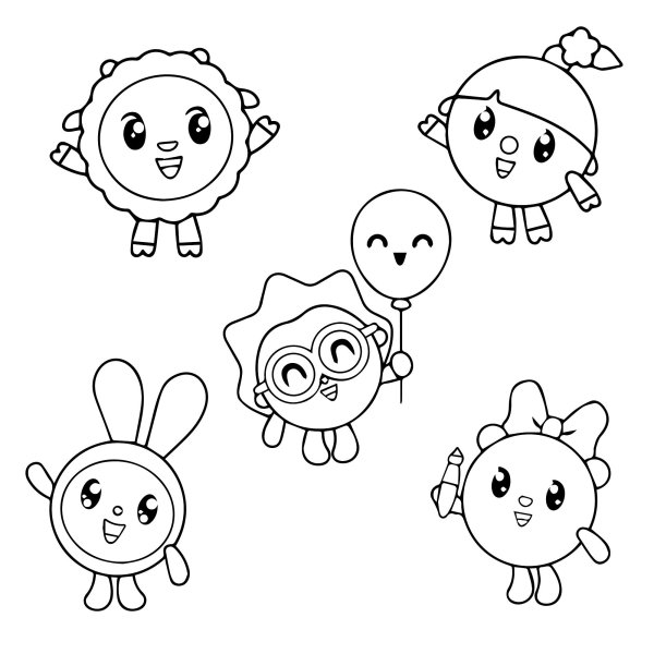 Раскраска Малышарики Пандочка