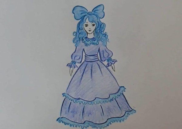 Рисунок Мальвины из сказки Буратино