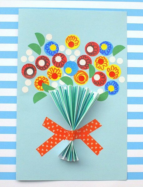Открытка из цветной бумаги