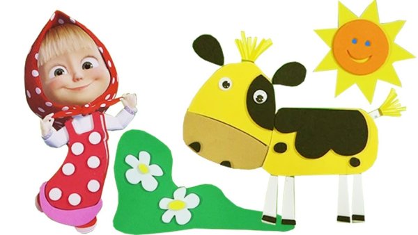 Аппликации для детей Маша и медведь