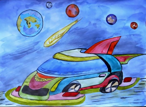 Автомобиль будущего рисунок