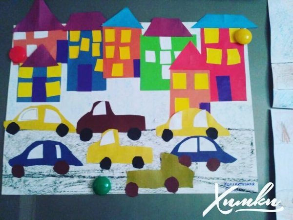 Аппликация машина старшая группа